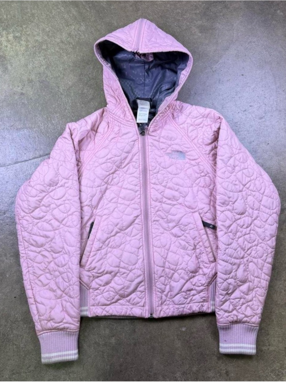 The North Face Girls' Light Pink Quilted Hooded Puffer Jacket
